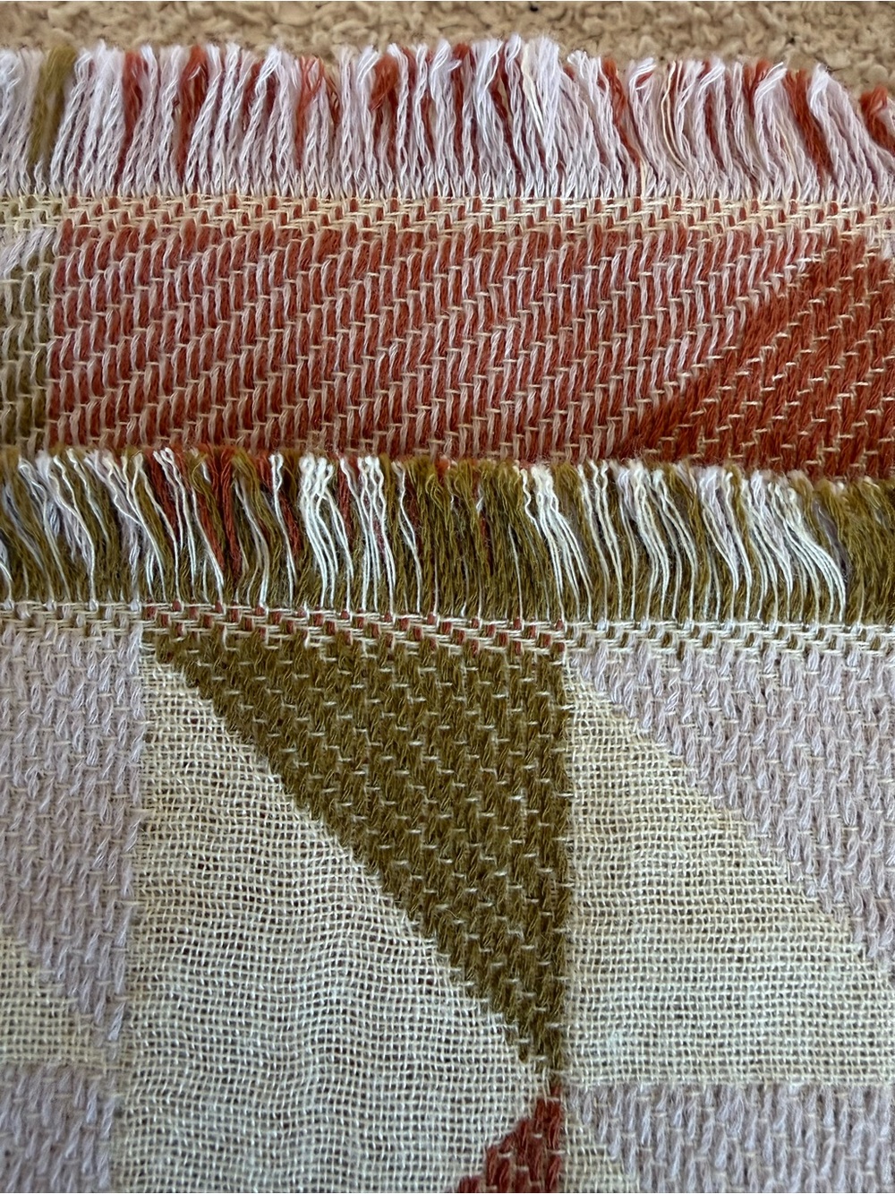 Madewell large Geometric Fringe blanket Scarf